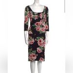 Dolce & Gabbana New  Black Floral Midi Dress Photo 11