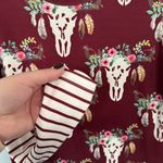 Unbranded Floral Cow Skull Print Dress w/ Striped Long Sleeves Women’s Size XL Photo 3