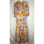 Abel the label  Orange Floral Maxi Dress Peasant Boho Cottagecore Lagenlook XS Photo 5
