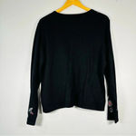 Vintage Retro Y2K Napa Valley Floral Embroidered Button Down Cardigan Sweater Black Size M Photo 2