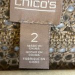  Sweater Women's Size Large Crochet Cover Up Short Sleeve Brown Chico's 2 Photo 2