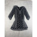 Joie  Womens 100% Silk Long Sleeve Short Dress Black White Size‎ Small Lined Photo 2