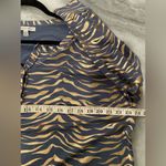 Thalia Sodi  Size L Blue Copper Metallic Zebra Print Popover Henley Top Very Soft Photo 6