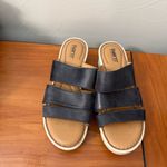 Born concept Born Khela Wedge Slip On Sandal Black Comfort‎ Casual Leather 8M Photo 2