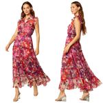 MISA Los Angeles Trina Floral Ruffle Maxi Dress in Lilac Coming Up Roses Size S Photo 2