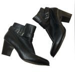 Giani Bernini Vintage  Black Leather Boots with Buckle Details — Size 10M Photo 0
