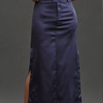 Anthropologie $128 Purple Sateen Satin Trouser Maxi Skirt Slit NEW Size 4 Photo 0