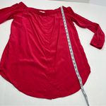Equipment Femme Red Dust Strawberry Silk Blouse Womens Size XS Off The Shoulder Photo 4