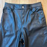 ZARA  Faux Leather Pants Black Straight Leg High Rise Size 4 Photo 2