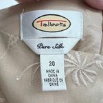 Talbots silk embroidered beaded cream tan slip floral classic dress plus size 20 Photo 3