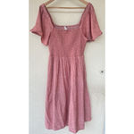 Madewell Lucie Linen Blend Smocked Midi Dress XL Cottage Boho Lagenlook Stretch Photo 6