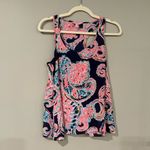 Lilly Pulitzer  racerback tank top in navy with pink pattern Photo 3