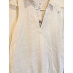 Sigrid Olsen  White Sleeveless‎ Dress Collared Casual Linen Blend Medium Photo 1