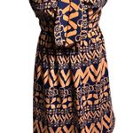 PRIMI STRAPLESS DRESS small short lined blue orange Photo 2