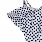 New NWT Lalavava White Navy Blue Polka Dot Swim Top Women's Size Small Photo 1