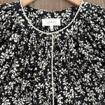 The Great The Elm Top Puff Sleeve Cottonwood Floral Black and Cream Size 1 / S Photo 1