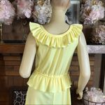 VINTAGE CIRCA 1970'S UNION MADE YELLOW KNIT DRESS WITH RUFFLE DETAILS (M) Size M Photo 9