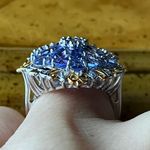Natural Tanzanite Sterling Silver Cocktail Ring Size 6 Purple Photo 1