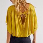 Free People NWT Golden Meadow Sunsetter Top Women's Gold Yellow Size L Photo 1