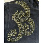 Cacique VTG Y2K  Sweatshirt Velour Embroidered Black‎ Gold Paisley Hoodie -22/24 Photo 1