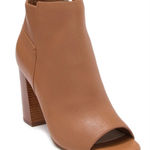 Cole Haan Chandra OT Leather Bootie Pecan Peep Toe Sandal Block Heel Size 7.5 Photo 0