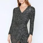 Bardot Sequin Long Sleeve Sparkle Dress Charcoal Sequin Size US 8 Photo 0
