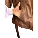 wilson's leather Retro‎  Women's Jacket Brown Genuine Leather Belted Blazer Size L Photo 8