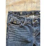 D9 Slick Distressed Rhinestone Studded Embellished Pocket Boot Cut Jeans 29" Blue Photo 2