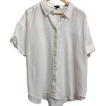 J.Crew Capitaine shirt in Baird McNutt Irish linen Short Sleeve XXL White #BY693 Photo 0
