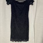 Ambiance Bodycon Dress Juniors S Floral Black Lace Lined Short Sleeve Stretch Photo 2