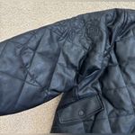 HONOR THE GIFT Women's Quilted Bomber Black Medium Vegan Leather Photo 3