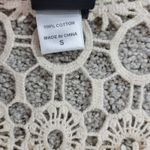 Bobeau  Womens Crochet Top S Cream Floral Open Knit Round‎ Neck Cropped Boho Photo 5