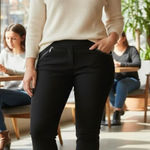 Matty M Pull on Black Ankle Pants Sz L Size L Photo 0