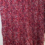 Reformation Jeans Dress Small Floral Print Long Sleeve Tie Neck Mini Maroon boho Red Photo 3