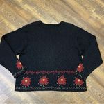 Woolrich Vintage  Wool Holiday Sweater Womens Medium Embroidered Christmas Black Photo 10