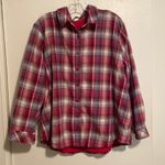 Riders By Lee  Pink Plaid Button Front Long Sleeve Shacket Photo 0