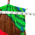 Farm Rio Palila Midi Dress XS Red Pink Tropical Fringe Patchwork Boho Resort Photo 9