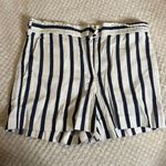 Loft 2 Navy Blue White Stripe Cotton Shorts Photo 0