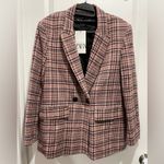ZARA Multicolor Oversized Plaid Wool Blend Blazer Size Small Photo 2