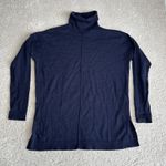 Eileen Fisher Women's  PS Blue 100% Merino Wool Turtle Neck Tunic Sweater Photo 0