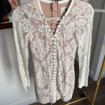 The Jetset Diaries White lace long sleeve mini dress Photo 0