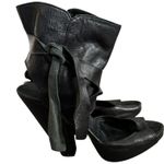 Steven By Steve Madden  Leather Ankle Cuff Heels Sz 39 Black Made in Italy Photo 1