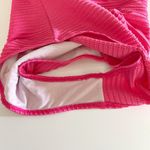 [Hot Pink] Ribbed Textured Asymmetrical Strap One Piece Cheeky Swimsuit Sz Large Pink Photo 8