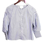 J.O.A. StrippedâPuff SleeveâEmbroideredâinâPearls Photo 0