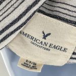 American Eagle White Striped Button Down Shirt S Photo 4