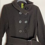 SOIA & KYO  chocolate brown wool belted jacket Small Photo 1