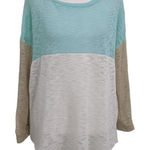 Vanilla Bay  Striped Top Size Medium Green Colorblock Top Photo 0