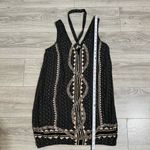 Free People  Bohemian Black Cream Patterned Comb Bubble Diamond Snake Dress Sz S Photo 10