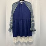 Hemant & Nandita Medium Short Dress Indigo Blue Tie Dye Photo 3