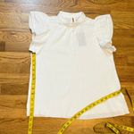 joe's jeans Joe’s Womens XS White Cotton Gauze Flutter Short Sleeves Top Shirt Blouse Spring Photo 3